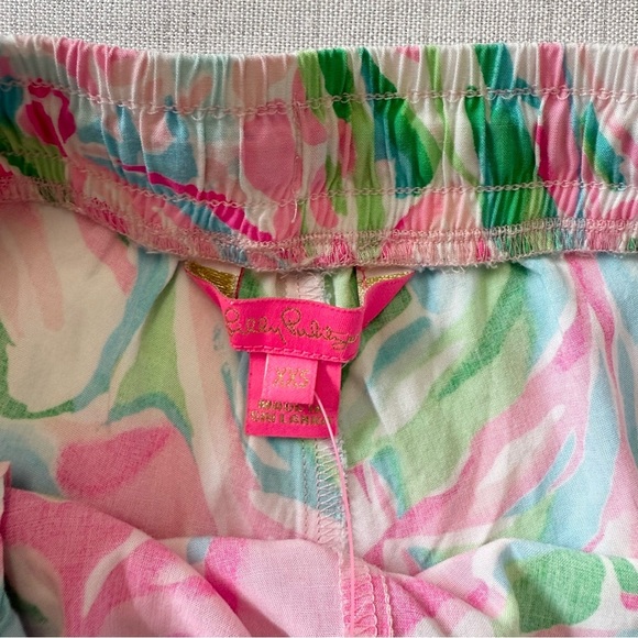 Lilly Pulitzer Katia Short 5" Size XS Croc My World Pink Green Print Beach - Picture 7 of 9